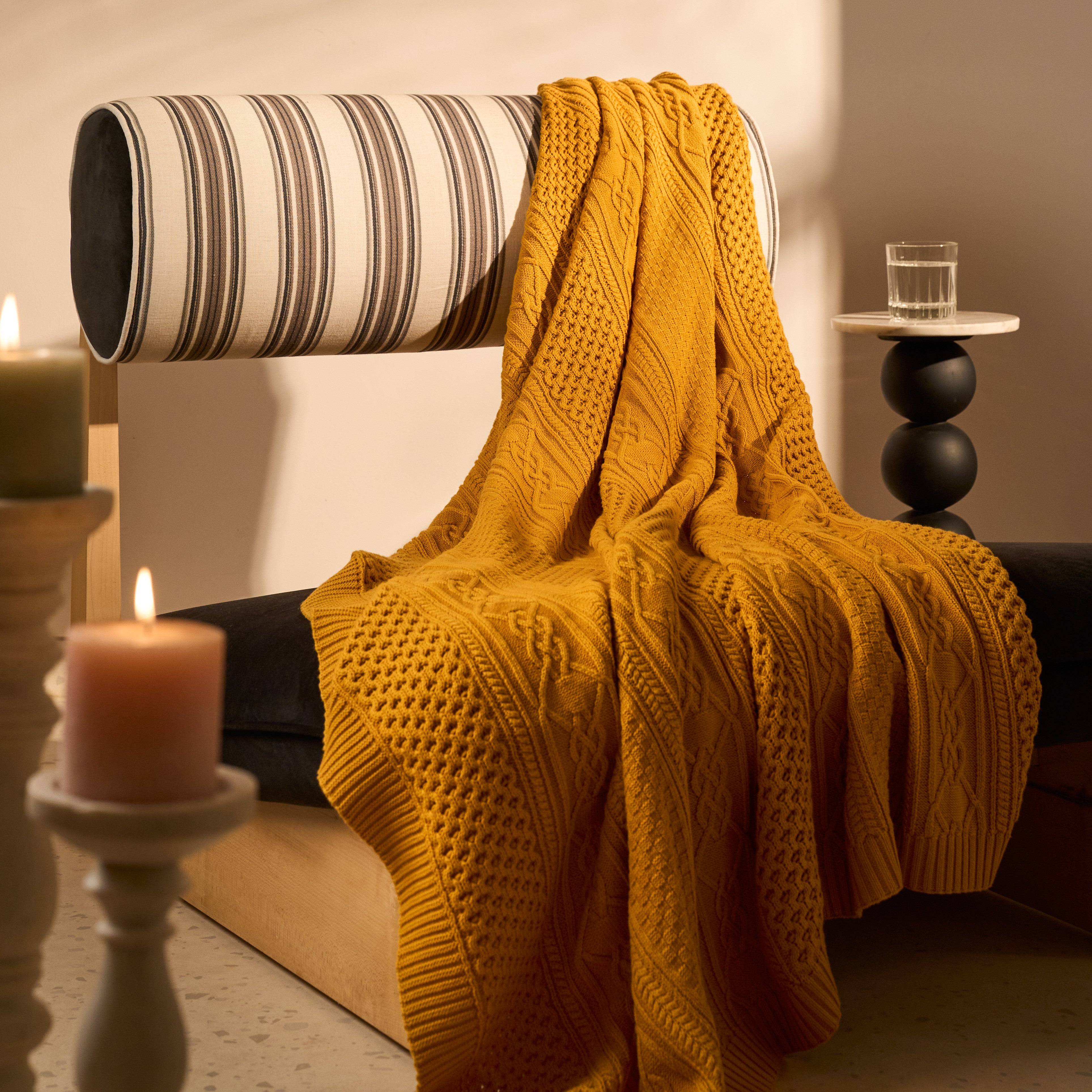 Cozy Cable Knit Throw